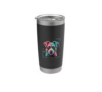 Love Dogs - Gráfico de cara de perro para dueños de perros que aman a los perros Vaso térmico de acero inoxidable de doble pared