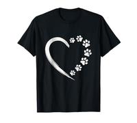 Love Dogs Heart and Dog Paws for Men Women Dog Camiseta
