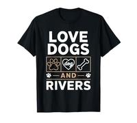 Love Dogs Rivers Mamá Papá Raza Amor Cachorro Camiseta