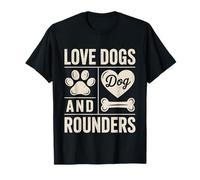 Love Dogs Rounders Mamá Papá Raza Amor Cachorro Camiseta