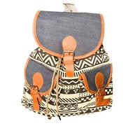 Love EMVY Mochila de lona bohemia para mujer, diseño floral, ciervo, elefante, París, azteca, bicicleta, con cordón, para viajes, escuela, universidad, Azteca, 33 X 36 X 15 Cm, Casual
