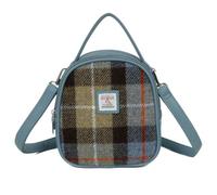 Love EMVY Signature Tweed Collection Mini 3 en 1 mochila/bandolera/bolsa de agarre - fabricada en tela de lana auténtica Harris Tweed con ribete de piel sintética - 21 × 18 × 8 cm, Múltiples Marrón