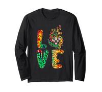 Love English Mastiff Dog Sunflower Tie Dye Funny Puppy Lover Manga Larga