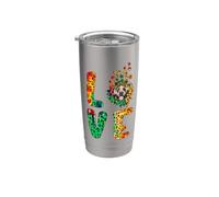 Love English Mastiff Dog Sunflower Tie Dye Funny Puppy Lover Vaso térmico de acero inoxidable de doble pared