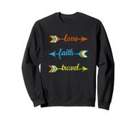 Love Faith Travel - Coloridas Flechas Inspiradoras Viaje Sudadera