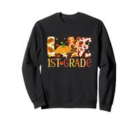 Love First Grade Happy Fall Thanksgiving Women 1st Teacher Sudadera