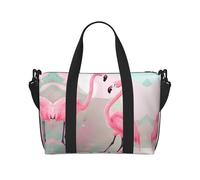 Love Flamingo - Bolsa cruzada para el gimnasio, bolsa de viaje de fin de semana, adecuada para viajes de negocios