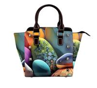 Love Flamingo - Bolso de hombro con asa superior para mujer, con remaches, tamaño mediano, Piedras de colores, One Size