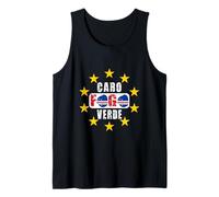Love Fogo Cabo Verde con bandera de Cabo Verde Mapa Camiseta sin Mangas