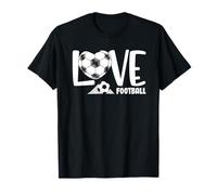 Love Football Heart Soccer Ball and Goal Sports Kids Adults Camiseta