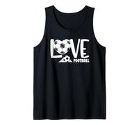 Love Football Heart Soccer Ball and Goal Sports Kids Adults Camiseta sin Mangas