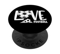 Love Football Heart Soccer Ball and Goal Sports Kids Adults PopSockets PopGrip Adhesivo