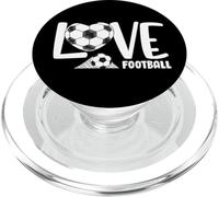 Love Football Heart Soccer Ball and Goal Sports Kids Adults PopSockets PopGrip para MagSafe