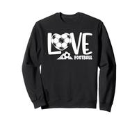 Love Football Heart Soccer Ball and Goal Sports Kids Adults Sudadera