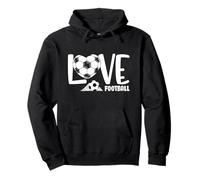 Love Football Heart Soccer Ball and Goal Sports Kids Adults Sudadera con Capucha