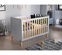 Love For Sleep Francis Cuna Convertible en Cama 120x60 cm con Colchón de Espuma y Barandilla de Seguridad - Juego Completo de Madera para Bebé