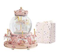 LOVE FOR YOU Caja de Música Envuelta para Regalo Carrusel de Caballos con Luces de Colores Globo de Nieve Musical de Unicornio para Niñas y Mujeres Bebés Niños Hermana Hija Mamá Nieta Abuela Regalos