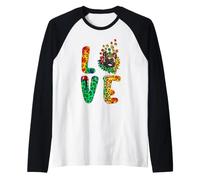 Love French Bulldog Dog Sunflower Tie Dye Funny Puppy Lover Camiseta Manga Raglan