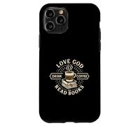 Love God Drink Coffee Read Books Christian Book Lover Carcasa para iPhone 11 Pro