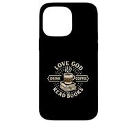 Love God Drink Coffee Read Books Christian Book Lover Carcasa para iPhone 14 Pro MAX