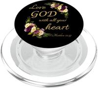 Love God with All Your Heart - Christian Faith Women Flowers PopSockets PopGrip para MagSafe