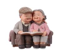 Love Grandparents Parents Anniversary Wedding Gift Resin Loving Elderly Couple Figurines Garden Ornaments Decoration (Looking at the Photo)