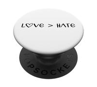Love Greater Is Than Hate Sign Love Equality Love Wins Heart PopSockets PopGrip Adhesivo