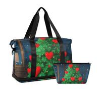 Love Green - Bolsa de viaje con diseño de árbol de Navidad, bolsa de entrenamiento deportiva con bolsa de aseo para yoga, gran capacidad, Árbol de Navidad verde, 1 size