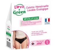 Love & Green - Bragas mensuales lavables ecológicas, algodón orgánico, talla L (42) - Gestión diaria de la incontinencia - Confort de algodón orgánico - Bragas menstruales lavables con encaje elegante
