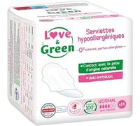 Love & Green - Compresas hipoalergénicas normales (0%, 14 unidades)