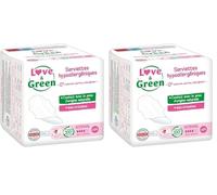 Love & Green - Compresas hipoalergénicas normales (0%, 14 unidades) (Paquete de 2)