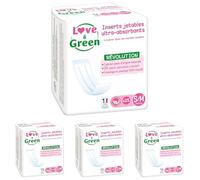 Love & Green - Inserto Desechable Ecológico Universal para Pañal Lavable x25 Talla S/M (Paquete de 4)