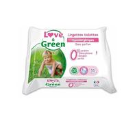 Love & Green Toallitas ecológicas - Paquete de 55 toallitas - Certificado Cosmo Natural por ECOCERT y FSC