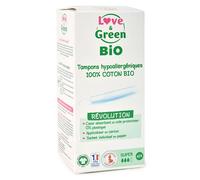Love & Green Tampón Hipoalergénico Higiene Femenina Con Aplicador Súper Orgánico 14 unidades