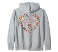 Love Grows Here - Diseño de cabaña con corazón Floral Sudadera con Capucha
