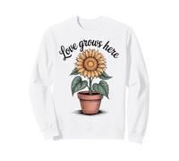 Love Grows Here - Maceta de Girasol con Cita inspiradora Sudadera