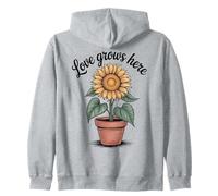 Love Grows Here - Maceta de Girasol con Cita inspiradora Sudadera con Capucha