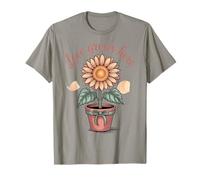 Love Grows Here - Obra de Arte Floral en Maceta de Girasol Camiseta