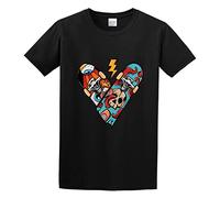 Love Hate Skate Men's T-Shirt Unisex Black Cotton Hip Hop Print tee Shirts XL