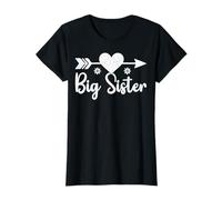 Love Heart Big Sister Proud Big Sis Sibling Teen Girls Camiseta