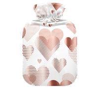 Love Heart Concept - Bolsa de agua caliente y funda suave y cálida para cama de invierno, cuello y hombros, 2 L