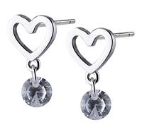 Love Heart Drop Earrings for Women Round Crystal Zircon Jewelry