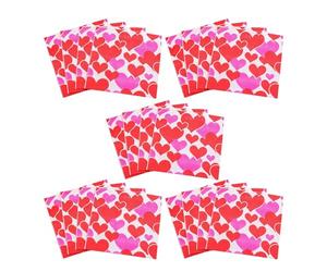 Love Heart Paper Napkins - Decorative Tissue Sheets, Valentine Tableware | Square Napkins with Strong Absorption Feature, Cute Towel for Dining Room Events, Kitchen Meals, Romantic Occasion