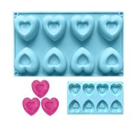 Love Heart Shaped Mold - 8-Cavity Silicone Tray, Heart Shape Silicone Dessert and Soap Mold for Cake Decorating, Candy Making, Resin Art, Party Treats, Handmade Soap, Chocolate, Jelly, Pudding