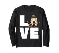 Love Hockey Graphic For Women Winter GNOME Ice Hockey Girl Manga Larga