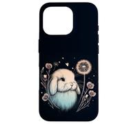 Love Holland Lop Conejito de Acuarela Floral Diente de león Carcasa para iPhone 16 Pro