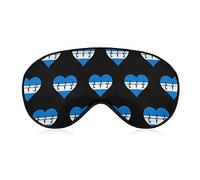 Love Honduras Heartbeat Sleep Mask Night Cover Eye para mujeres y hombres BlockLight para avión, viaje, siesta, correa ajustable
