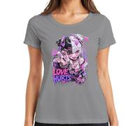 Love Hurts Anime Girl Menhera Gothic Japan Y2K - Camiseta para mujer, gris, 3XL