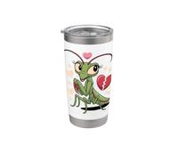 Love Hurts Mantis Praying Mantis Bug Insect Pun Vaso térmico de acero inoxidable de doble pared