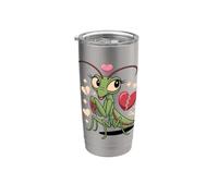 Love Hurts Mantis Praying Mantis Bug Insect Pun Vaso térmico de acero inoxidable de doble pared